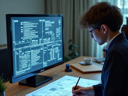 Arquitecto de soluciones dibujando un plan.